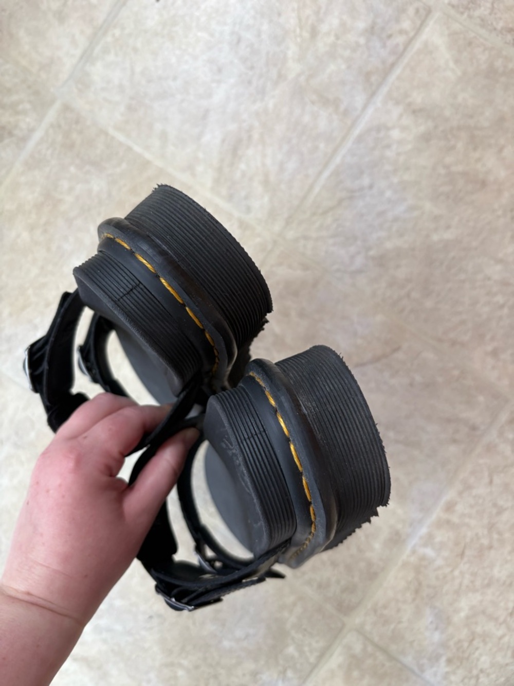 Dr. Martens Double-Buckle Black Platform Sandals - Picture 4 of 5